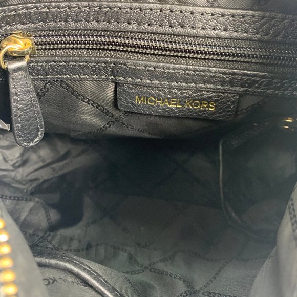 Michael Kors Black Pebbled Leather Small Braided Zipper Crossbody Bag - Picture 12 of 12